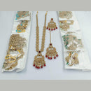 Kavita Art Gold Plated Crystal Stone And Pearls Long Necklace Set   (1 Piece Only)
