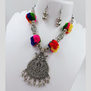 Kavita Art Oxidised Plated Navratri Special Pom Pom Necklace Set