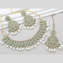 Kavita Art Gold Plated Crystal Stone And Pearls Necklace Set