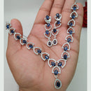 Kavita Art Silver Plated American Diamond Necklace Set