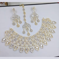 Kavita Art Silver Plated American Diamond Necklace Set