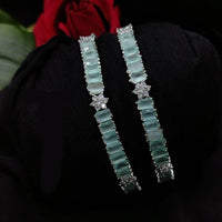 Kavita Art Silver Plated American Diamonds Bangles Set