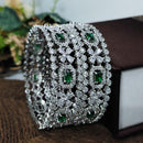 Kavita Art Silver Plated American Diamonds Bangles Set