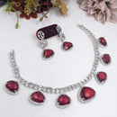Kavita Art Silver Plated American Diamond Necklace Set