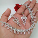 Kavita Art Silver Plated American Diamond Necklace Set