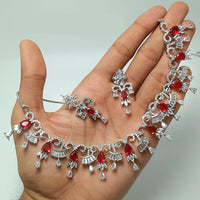 Kavita Art Silver Plated American Diamond Necklace Set