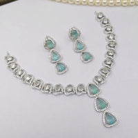 Kavita Art Silver Plated American Diamond Necklace Set