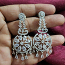 Kavita Art Silver Plated American Diamonds Dangler Earrings