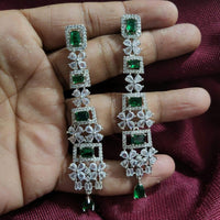 Kavita Art Silver Plated American Diamonds Dangler Earrings