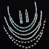Kavita Art Silver Plated American Diamond Necklace Set