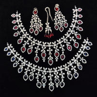 Kavita Art Silver Plated American Diamond Necklace Set
