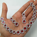 Kavita Art Silver Plated American Diamond Necklace Set