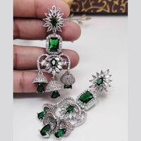 Kavita Art Silver Plated American Diamonds Dangler Earrings
