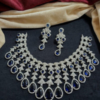 Kavita Art Silver Plated American Diamond Necklace Set