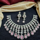 Kavita Art Silver Plated American Diamond Necklace Set