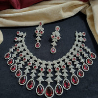 Kavita Art Silver Plated American Diamond Necklace Set