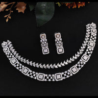 Kavita Art Silver Plated American Diamond Necklace Set