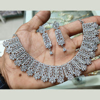 Kavita Art Silver Plated American Diamond Necklace Set