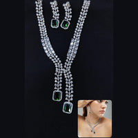 Kavita Art Silver Plated American Diamond Necklace Set