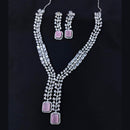 Kavita Art Silver Plated American Diamond Necklace Set