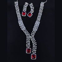Kavita Art Silver Plated American Diamond Necklace Set