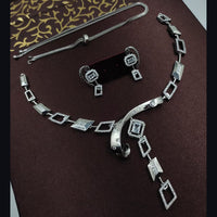 Kavita Art Silver Plated American Diamond Necklace Set
