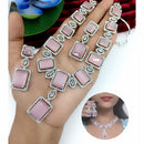 Kavita Art Silver Plated American Diamond Necklace Set