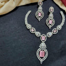 Kavita Art Silver Plated American Diamond Necklace Set