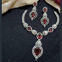 Kavita Art Silver Plated American Diamond Necklace Set