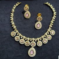 Kavita Art Gold Plated American Diamond Necklace Set