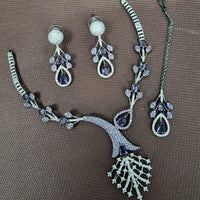 Kavita Art Silver Plated American Diamond Necklace Set