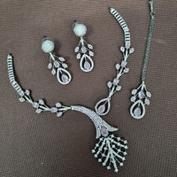 Kavita Art Silver Plated American Diamond Necklace Set