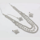 Kavita Art Silver Plated Crystal Stone  Multi Layer Long Necklace Set