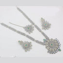 Kavita Art Silver Plated Crystal Stone Long Necklace Set