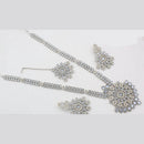 Kavita Art Silver Plated Crystal Stone Long Necklace Set