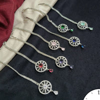 Kavita Art  Silver Plated American Diamonds Mangtikka