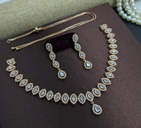 Kavita Art Gold Plated American Diamond Necklace Set