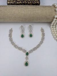 Kavita Art Gold Plated American Diamond Necklace Set