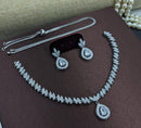 Kavita Art Silver Plated American Diamond Necklace Set