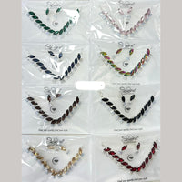 Kavita Art Silver Plated Crystal Stone Necklace Set