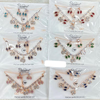 Kavita Art Rose Gold Plated Crystal Stone Necklace Set