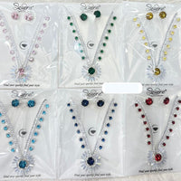 Kavita Art Silver Plated Crystal Stone Necklace Set
