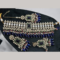 Kavita Art Gold Plated Crystal Stone And Pearls Beads Choker Necklace Set