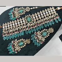 Kavita Art Gold Plated Crystal Stone And Pearls Beads Choker Necklace Set