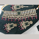 Kavita Art Gold Plated Crystal Stone And Pearls Beads Choker Necklace Set