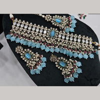 Kavita Art Gold Plated Crystal Stone And Pearls Beads Choker Necklace Set