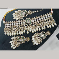 Kavita Art Gold Plated Crystal Stone And Pearls Beads Choker Necklace Set