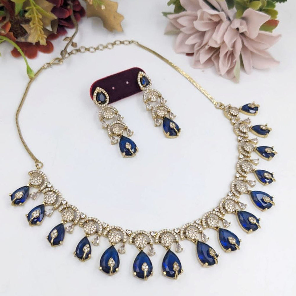 Kavita Art Gold Plated AD Necklace Set