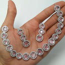 Kavita Art Silver Plated AD Necklace Set