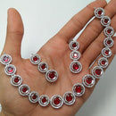Kavita Art Silver Plated AD Necklace Set